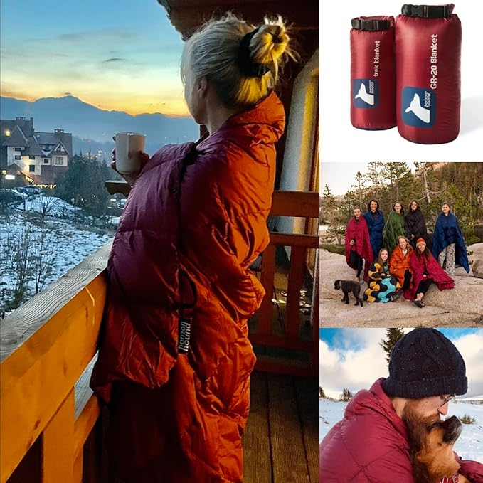 Horizon Hound Down Camping Blanket - Outdoor Travel Blanket | Sustainable Insulated Down | Lightweight & Warm Quilt for Camping, Stadium, Hiking & Festival | Water Resistant, Packable & Compact