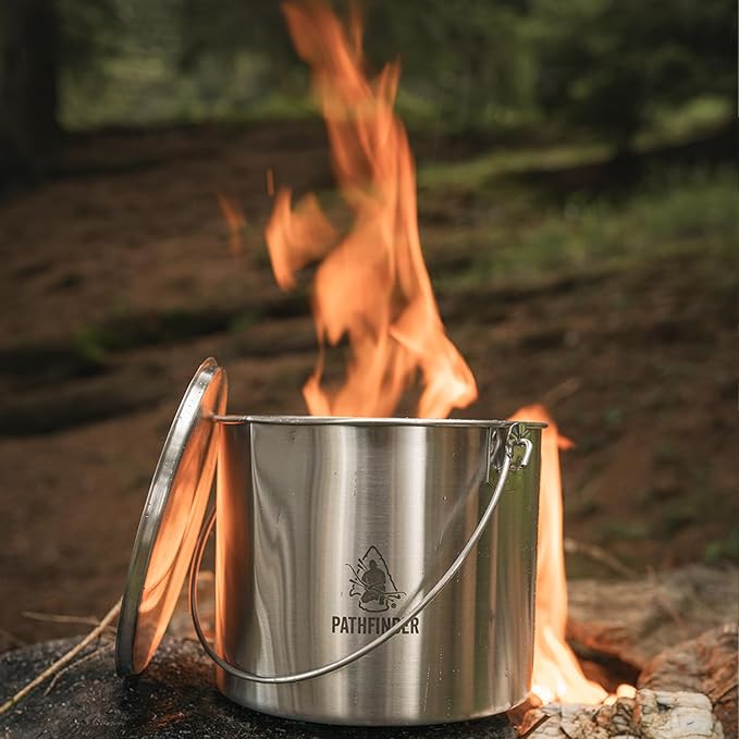 The Pathfinder School Stainless Steel Bush Pot and Lid Set