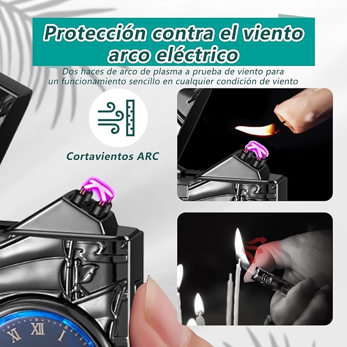 Electric Lighter USB Rechargeable with led Display Cool Lighter with Clock dial 【Blind Box】