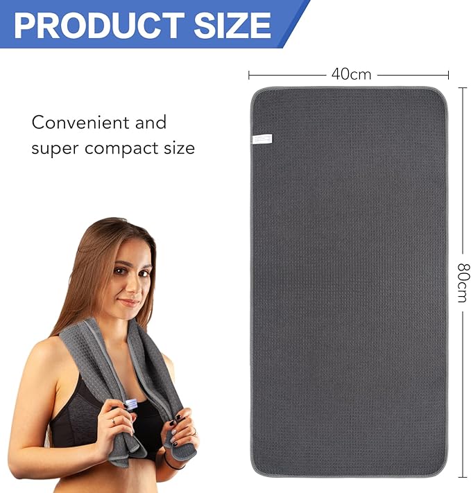 VIVOTE Microfiber Gym Towels Sports Sweat Towel Super Absorbent Ultra Soft Multi-Purpose Man Women Fitness Workout Travel Camping Hiking Yoga 16 Inch X 32 Inch