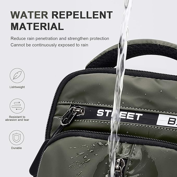 Crossbody Sling Backpacks Sling Bag for Men Women, Small Shoulder Backpack Motorcycle Chest Bags One Strap Backpack, Mini Chest Daypack for Casual Travel Hiking Gym Outdoor Sports Green