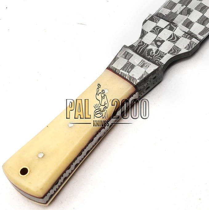 PAL 2000 KNIVES DAM-9719 Custom Handmade Forged Damascus Steel Fixed Blade Hunting Dagger Sharp Edge Knife With Sheath