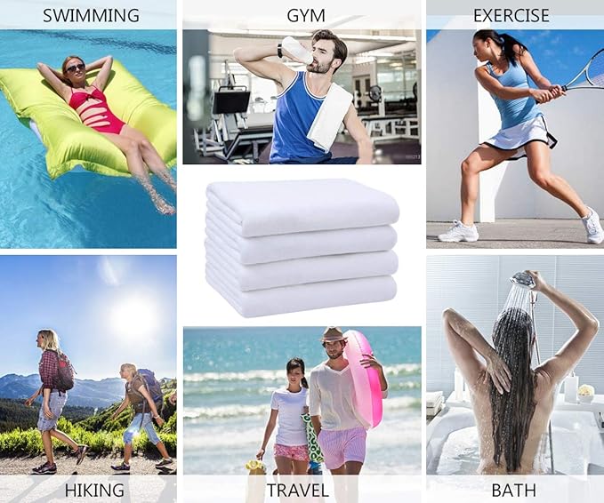 VIVOTE Microfiber Gym Towels Sports Sweat Towel Super Absorbent Ultra Soft Multi-Purpose Man Women Fitness Workout Travel Camping Hiking Yoga 16 Inch X 32 Inch