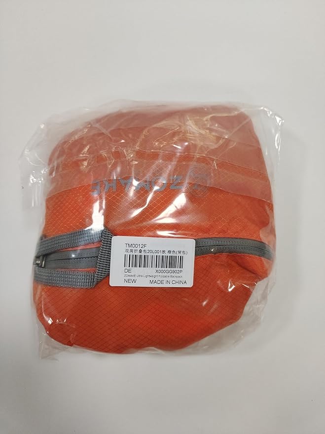 ZOMAKE Ultra Lightweight Hiking Backpack 20L, Packable Small Backpacks Water Resistant Daypack for Women Men(Orange)