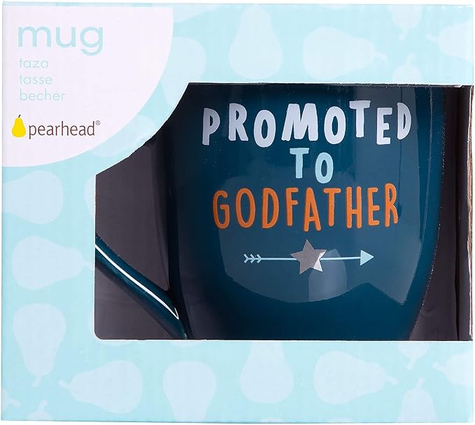 Pearhead Promoted to Godfather Mug, Godfather Proposal Gift, Godfather Keepsake, Best Godfather Gifts, Blue, 14 oz