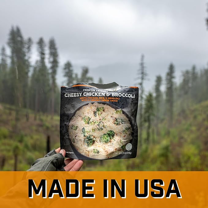 Peak Refuel Cheesy Chicken & Broccoli | Premium Freeze Dried Camping Food | Backpacking & Hiking MRE Meals | Just Add Water | 100% Real Meat | 52g of Protein | 2 Serving Pouch