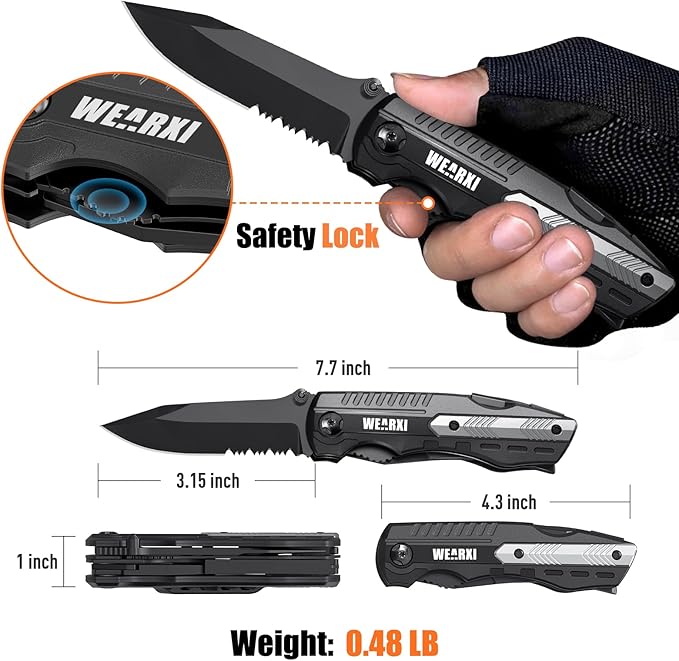 WEARXI Gifts for Men, Multitool Pocket Knife, Stocking Stuffers for Men, Mens Gifts for Christmas, Mens Stocking Stuffers for Adults, Gifts for Men Who Have Everything, Cool Gadgets for Men Dad Gifts