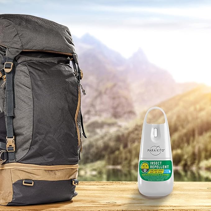 PARA'KITO Mosquito, Ticks & Insect Spray- DEET Free, Citronella Essential Oil, Water & Sweat Resistant, Mosquito Bite Protection in Camping, Hiking, Travel Outdoor Activities (2.2oz)