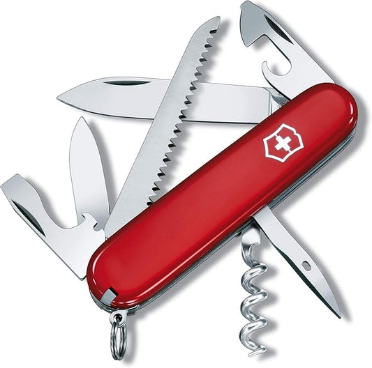 Victorinox Camper Swiss Army Knife, Medium, Multi Tool, Camping Knife, 13 Functions, Blade, Bottle Opener, Red, 91 mm, 1.3613