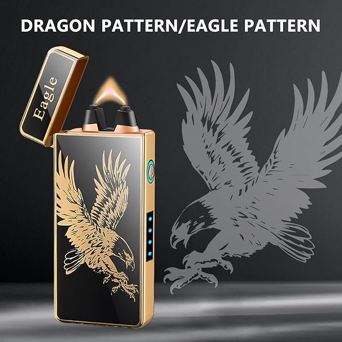 Arc Lighter Electric Lighters Rechargeable USB Lighter Windproof Flameless Plasma Lighter Candle Lighters, Cool lighters for Candle, Incense Stick(Eagle)