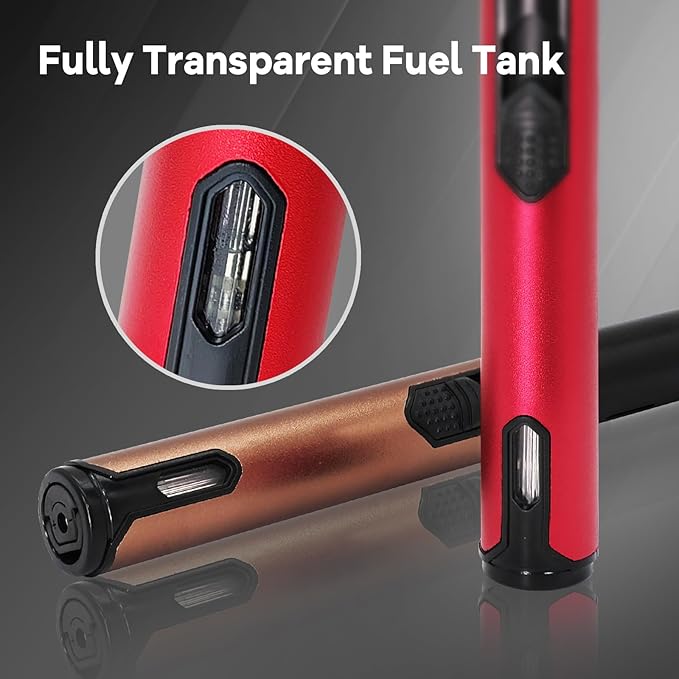 Luxgaze Long Torch Lighters, 2 Pack Butane Torch Lighter Refillable Gas Jet Flame Lighter Adjustable Windproof Pen Torch Lighter for Camping Candle Grill BBQ Outdoor Fireworks (Fuel Not Included)