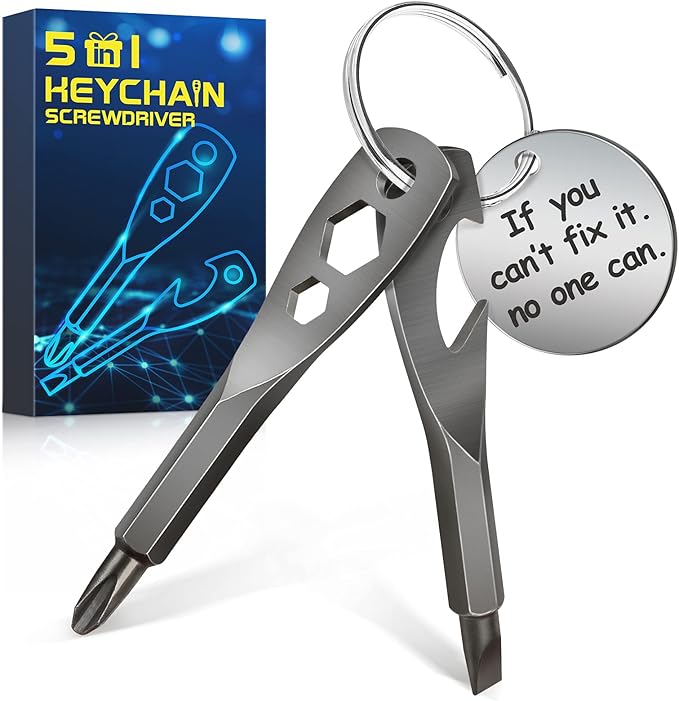 PASTACO Keychain Screwdriver Tool Christmas Gifts for Men, Cool Gadgets Stocking Stuffers for Him Dad Boyfriend Husband