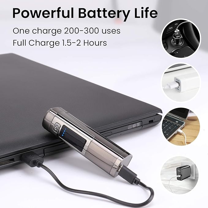 Triple Arc Lighter Plasma Lighter Windproof Lighter Rechargeable Electric Lighter Survival Lighter with LED Battery Indicator for Fire Outdoors Adventure Camping Hiking