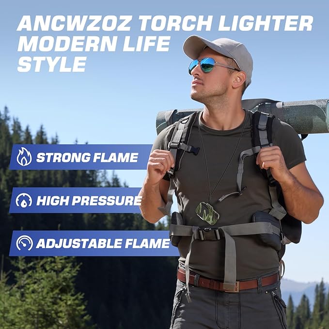 Lighter Butane Lighter Outdoor igniterLighter butane lighter outdoor lighter mini lighter windproof lighter flame lighter refillable lighter for Candle Camping Family Use (without Butane)£¨Green£©