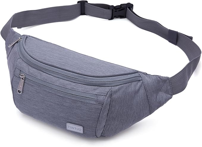 TINYAT Travel Fanny Bag Waist Pack Sling Pocket Super Lightweight For Workout Vacation Hiking, Tool Kit T206, Grey