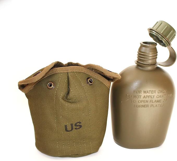 Green Sports Canteen and Cover Set US Vietnam War Reproduction Outdoor