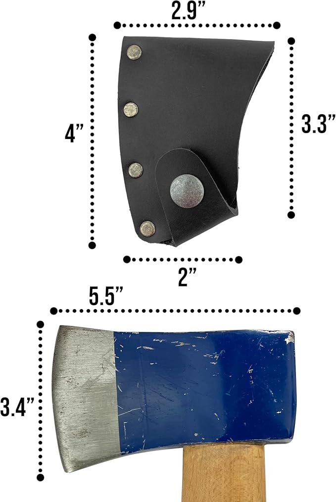 Hatchet Blade Cover Handmade from Full Grain Leather - Protector Case Cover, Small Axe Blade Safety Sleeve, Camping Accessory, Lumberjack Outdoor Essentials