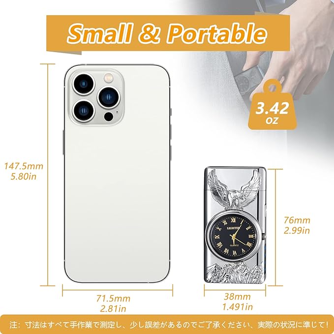 Plasma Lighter USB Rechargeable Electric Lighter Windproof Arc Lighter with Clock dial time Display Cool Lighter for Men(Silver)