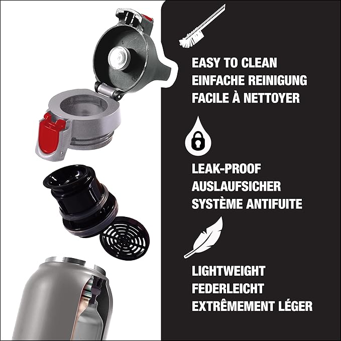 SIGG - Insulated Water Bottle - Thermo Flask Hot & Cold One with Tea Infuser - Leakproof, BPA Free - 18/8 Stainless Steel - 17oz