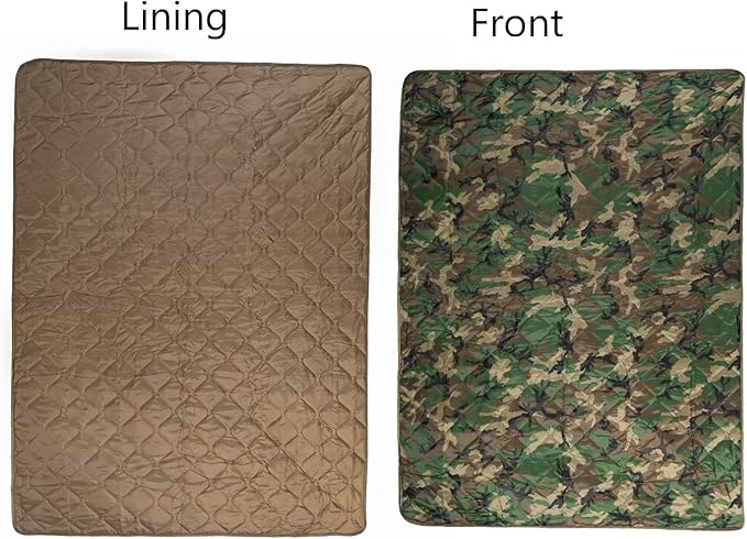 Poncho Liner Military Woobie Outdoor Camping Woobie Blanket for Travel, Beach, Grass, Picnic, Car Emergency, Outdoor, Survival