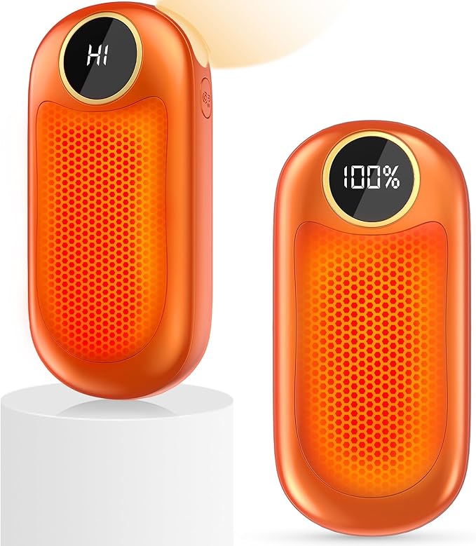 Hand Warmers Rechargeable, 14000mAh Electric Hand Warmer Max 18Hrs Warmth, Dual-Sided Hand Warmers Reusable Heat Up to 131℉, Portable Gloves Handwarmers for Raynauds, Hunting, Golf, Football, Camping