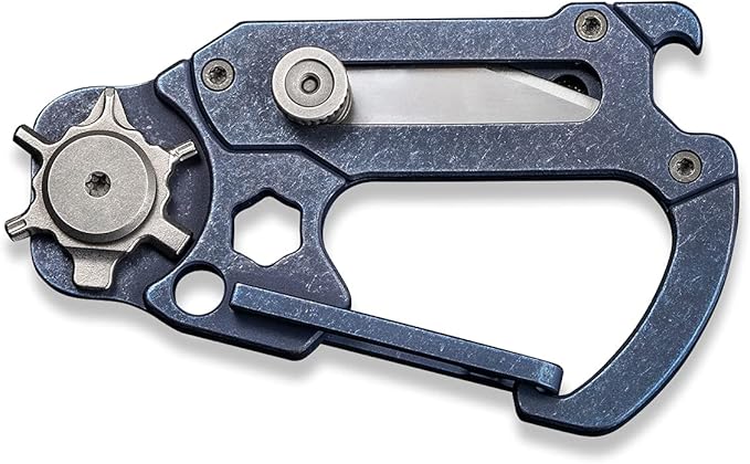 CIVIVI Polymorph Titanium Carabiner Multi-Tool with Utility Blade, Bottle Opener, Screwdriver C20045-3