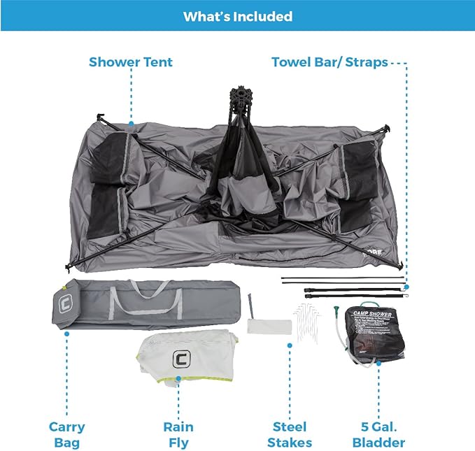 CORE Instant Camping Utility Shower Tent with Changing Privacy Room