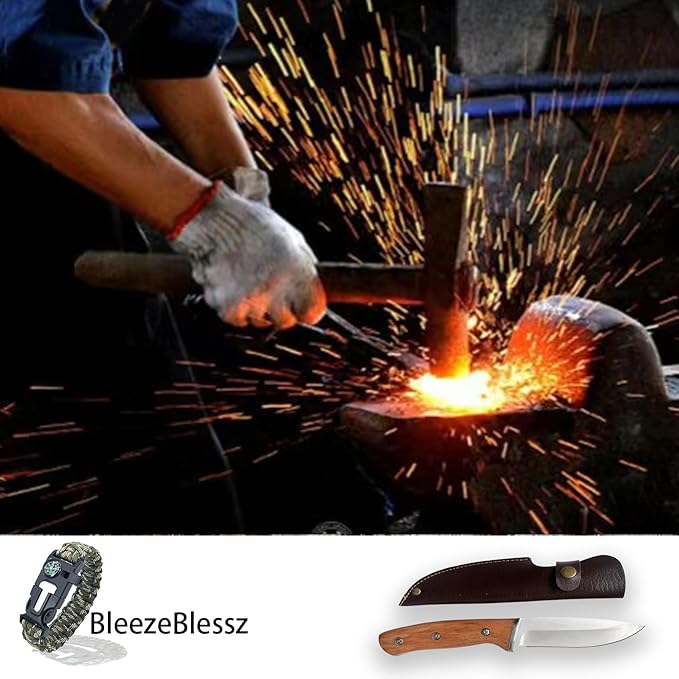 Hunting, Fishing, Camping, Hiking Knife with Leather Sheath