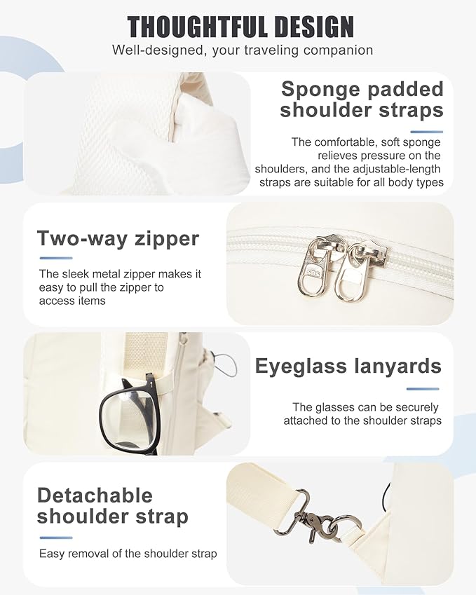 SEAFEW Tactical Backpacks Small Sling Bag Crossbody Backpack Shoulder Bag for Men Women, Multipurpose Anti-Theft Cross Body Chest Bags, One Strap Backpack for Walking Biking Travel Cycling Off White