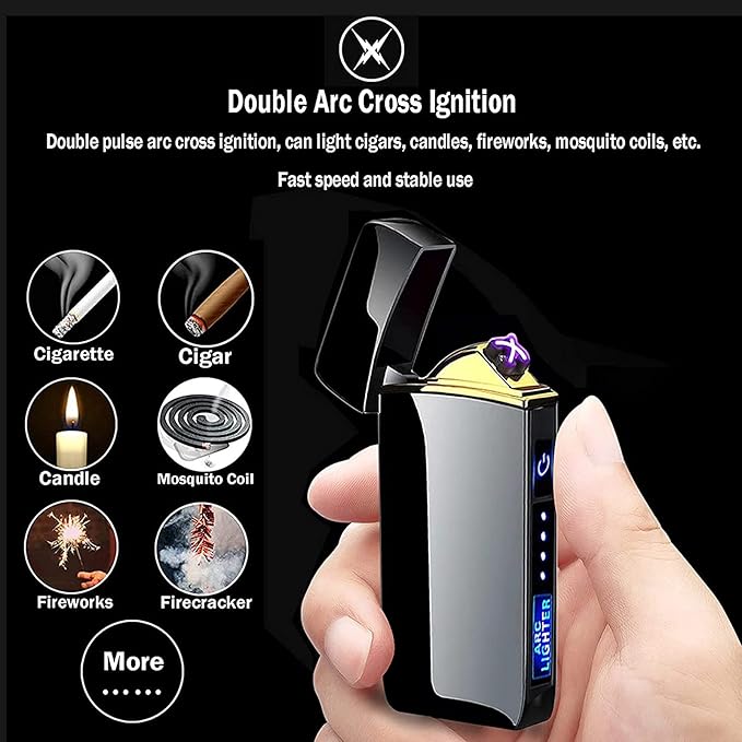 Arc Lighter, Smart Electric Lighter, USB Rechargeable Lighter Windproof Flameless Lighter Lightweight Plasma Lighter for Fire,BBQs,Fireworks,Candle,Camping - Outdoors Indoors (T3 Black Dragon)