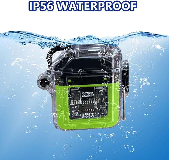 Waterproof Arc Lighter, Double Arc Flameless Plasma Lighter with Type C Charging Cord and Cord, LED Power Indicator Light, Electric Lighter for Indoor and Outdoor Camping and Cooking,IP56 Rated(Green)