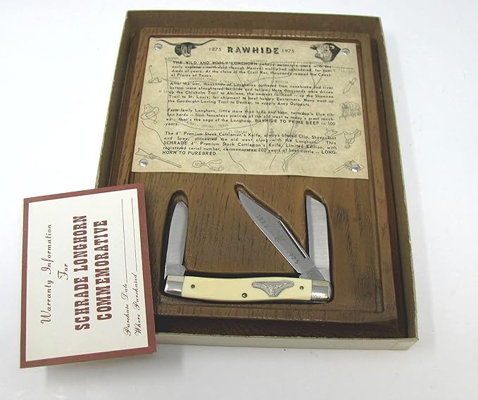 Vintage Schrade Knives Stockman Pocket Knife Schrade Cutlery Rawhide Commemorative Produced in Ellenville, N.Y. in 1975