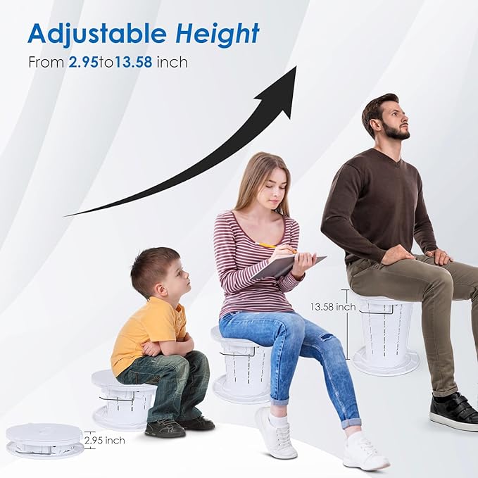 Upgrade Retractable Portable Toilet Travel Toilet Adjustable Height Camping Toilet Portable Potty for Adults Kids White