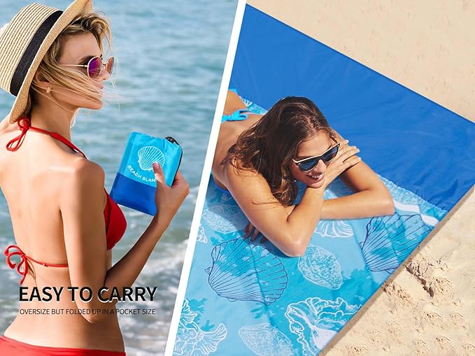 AISPARKY Beach Blanket Waterproof Sandproof Extra Large Beach Mat Quick Drying Outdoor Picnic Durable Portable Blanket for Travel Camping Hiking Beach Festival Picnic