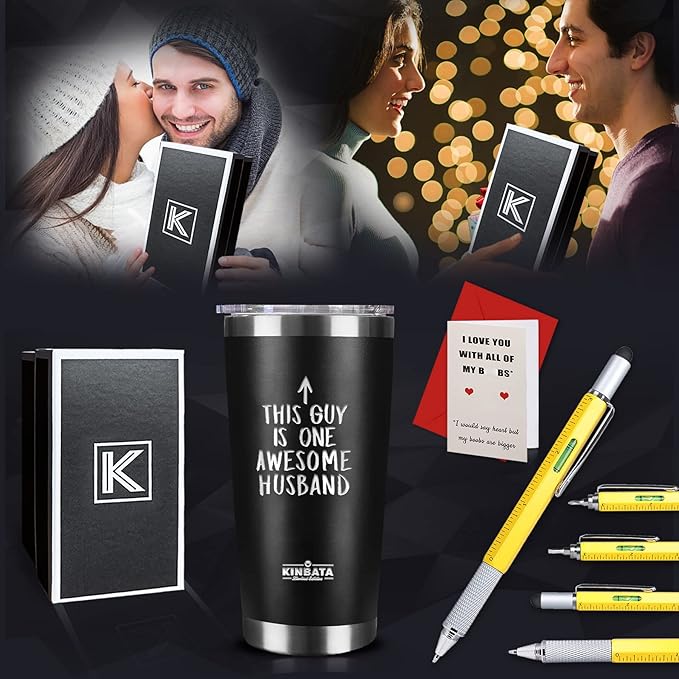 Birthday Gifts for Husband from Wife-Fathers Day Unique Gifts for Him Best Anniversary Basket Gifts for Men Who has Everything Funny Gift Ideas Unique Presents Sets29