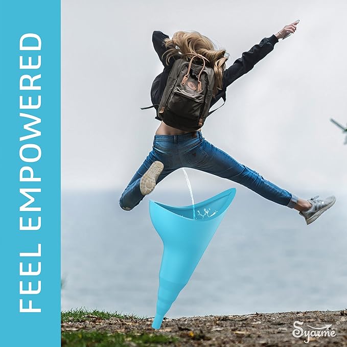 Female Urination Device,Portable Reusable Urinal Funnel with Extension Tube,Small Folding Storage,Suitable for Travel, Festivals, Camping,Traffic Jams,Etc,Includes Waterproof Bag,Waterproof Cup