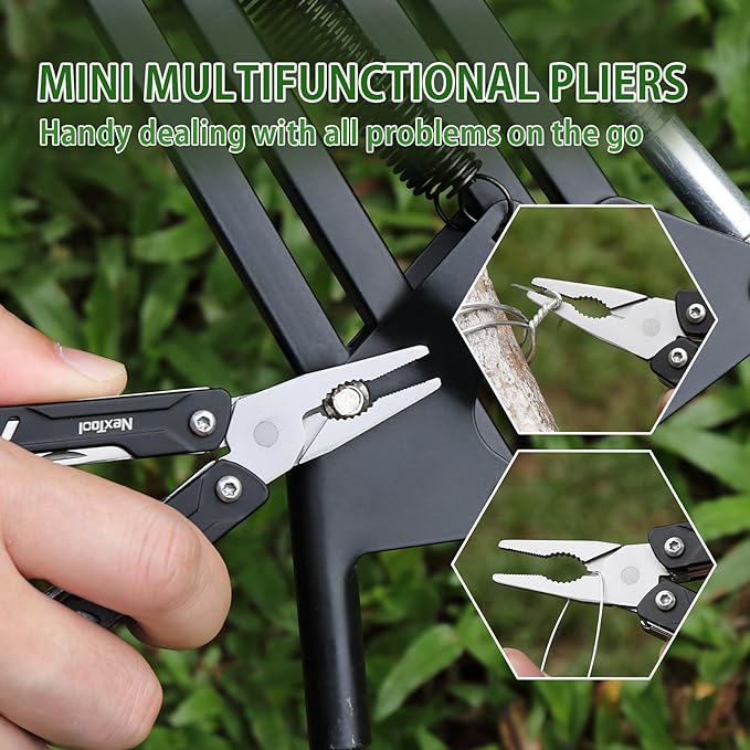 NexTool Mini Sailor, Keychain Multitool with EDC Pliers, Pocket Knife and Screwdriver, Mini Multitool,Small Multitool,Pocket Tool for EDC,Fishing,Camping,Father's Day Gifts from Daughter(Black Pliers)
