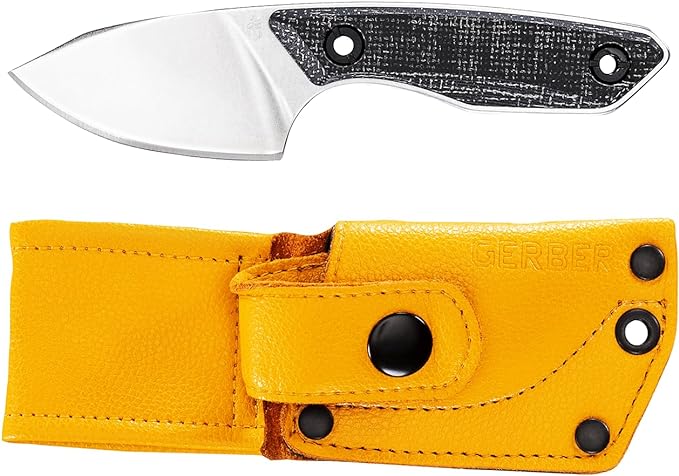 Gerber Gear Stowe Pocket Knife and Sheath - 2.5" Fixed Blade - EDC Gear and Equipment - Micarta
