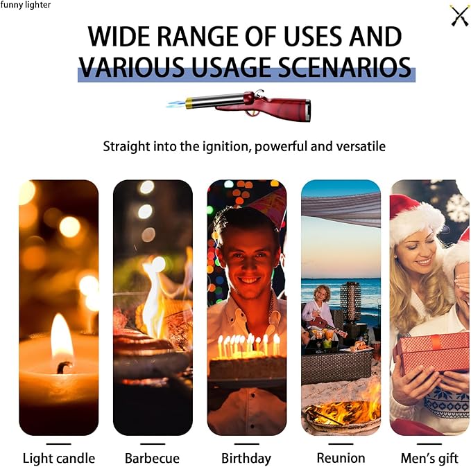 Cool Butane Torch Lighters,Vintage Novelty Lighter, Refillable & Adjustable,Unique Mini Lighter for Men Fireplace Candles Camping BBQ (No Gas) (Camouflage)