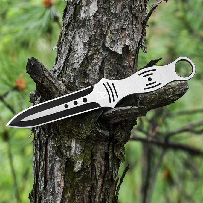 CIMA A595 Full Tang Fixed Blade Outdoor Survival Tactical Knife, Diving Knife (Silver)