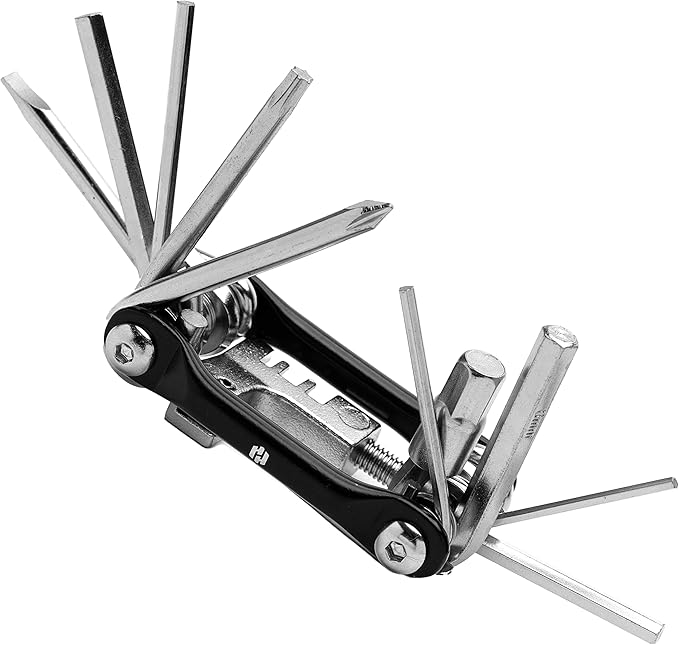 Bike Multitool - Bike Tool Kit -12 In 1 Lightweight Stainless Steel Bicycle Multi tool - Safety Locking, Survival Gear With Hex Key, Screwdriver, Chain Cutting Tool by Hayvenhurst