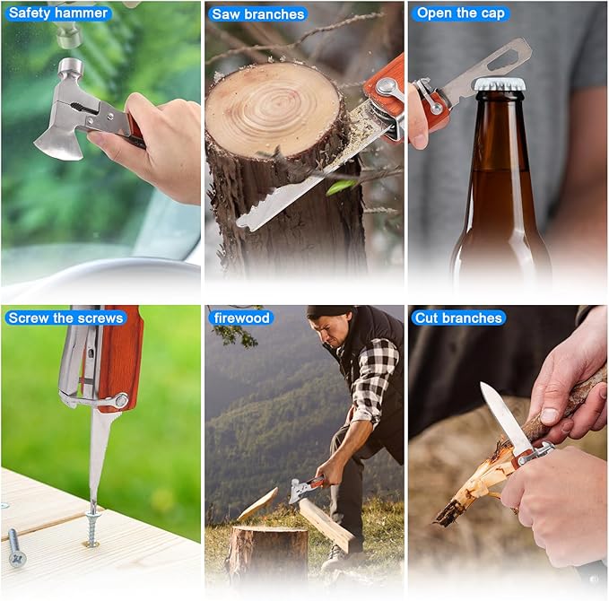 Multi-Purpose Outdoor Tools, Camping Gear Multi-Tools, 16-in-1 Camping Accessories Multi-Tool Hammers, Easy to Carry Camping Tools Including Claw Hammers, Pliers, Bottle Openers, etc.