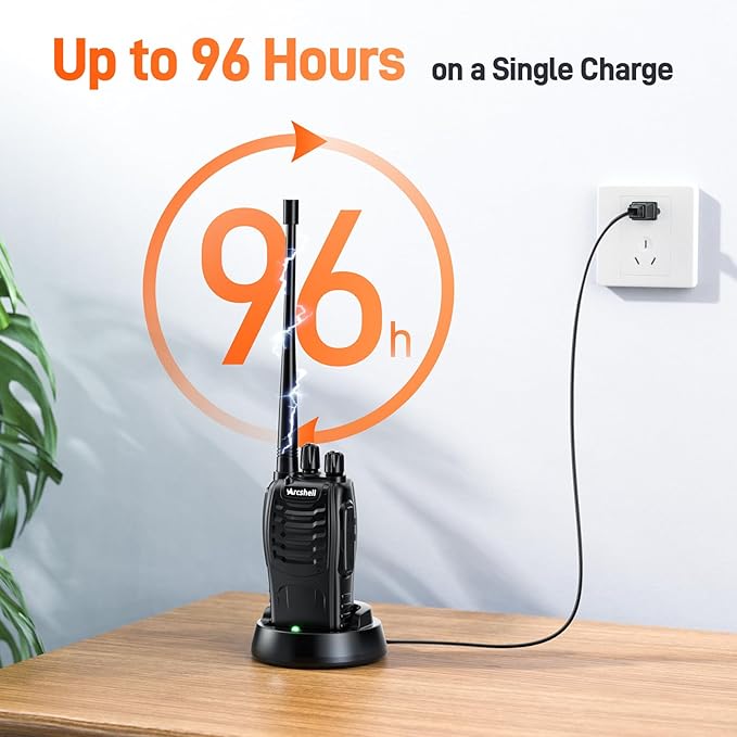 Rechargeable Long Range Two-Way Radios with Earpiece 5 Pack Arcshell AR-5 Walkie Talkies Li-ion Battery and Charger Included (5 Pack)