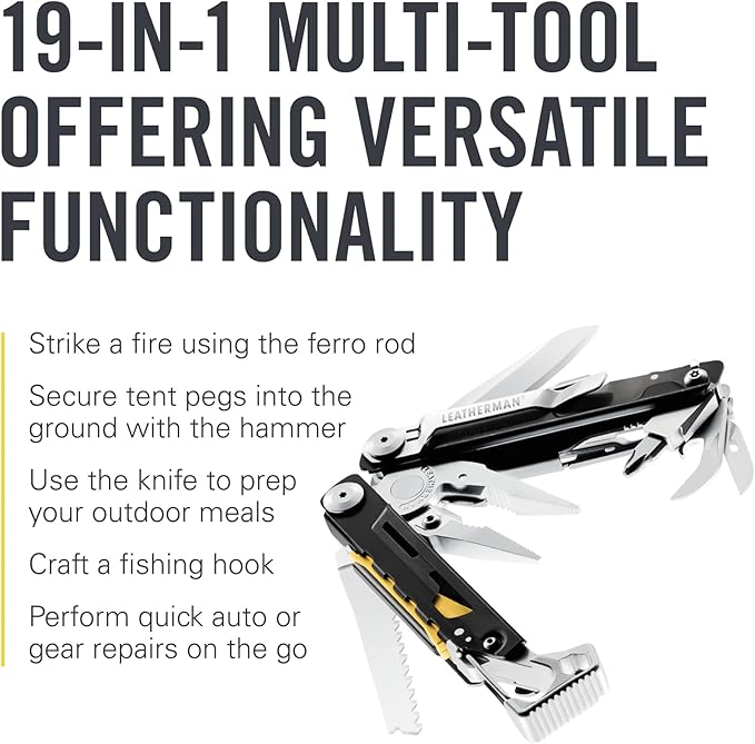 LEATHERMAN, Signal, 19-in-1 Multi-tool for Outdoors, Camping, Hiking, Fishing, Survival, Durable & Lightweight EDC, Made in the USA, Stainless Steel with Nylon Sheath