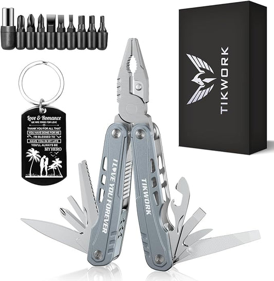 Gifts for Him Boyfriend Husband,24-in-1 Multi tool "I LOVE YOU",Christmas Valentines Day Gifts for Him,Anniversary Birthday Gift Idea,Survival Tools for Climbing,Camping,Cycling,Hunting