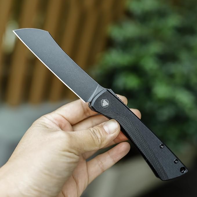 Modern Japanese Higonokami Pocke Folding Knife with Clip,Black PVD 14C28N Steel Blade,G10 Handle,Front Flipper Higonokami EDC Knives for Men Hunting,Norma-03B