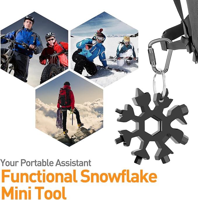 Gifts for Men, Stocking Stuffers for Men Gifts, 18-in-1 Snowflake Multitool, Christmas Gifts for Men, Pocket Tools for Husband Tools for Men, Husband, Grandpa, Unique Dad Gifts from Daughter