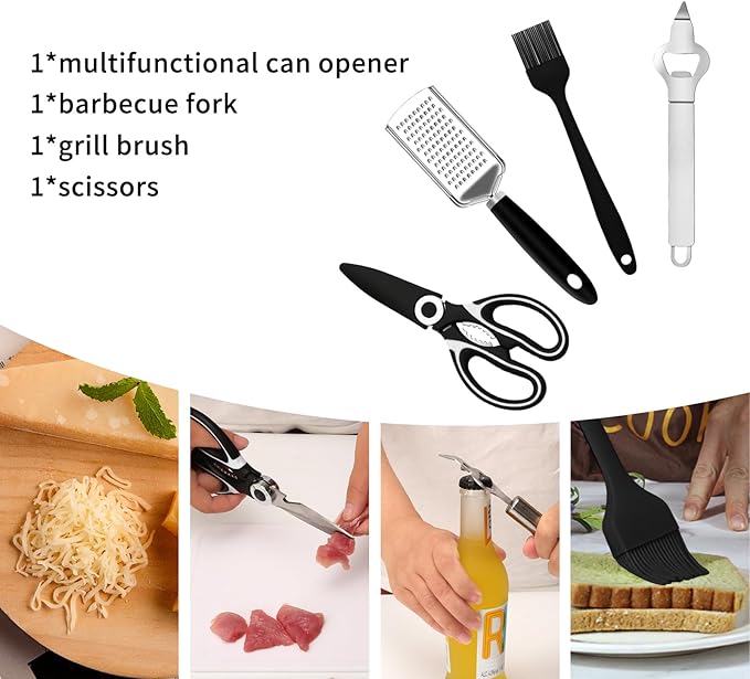 Camping Cooking Utensils Set - Camping Kitchen Equipment, Compact and Portable Camper Accessories, Perfect for Travel, Picnic, RV, Camping, BBQ, Party