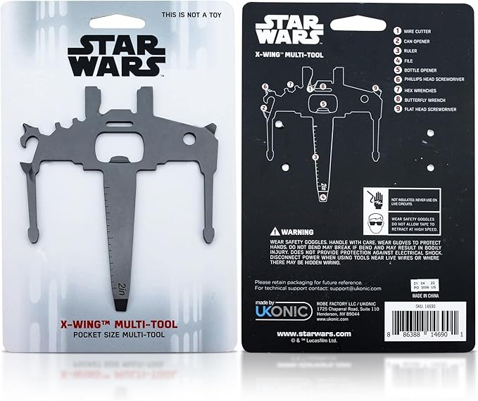 Star Wars X-Wing Pocket Size 9-In-1 Portable Multitool Kit | Hand Tool Gadgets For Camping, Survival Gear