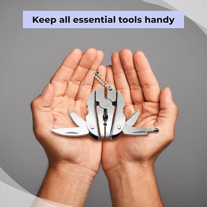 Multifunctional Stainless Steel Pliers & Mini Wrench Tool Set - Compact 5-in-1 Multipurpose Pliers & Wrench Set with Sheath - Tool Kit for Camping, Auto, Outdoor - Durable, EDC Multi Tool Set